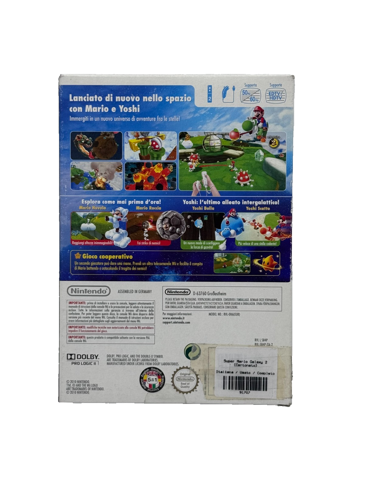 Super Mario Galaxy 2 Nintendo Wii versione PAL Ita Prima stampa - Completo