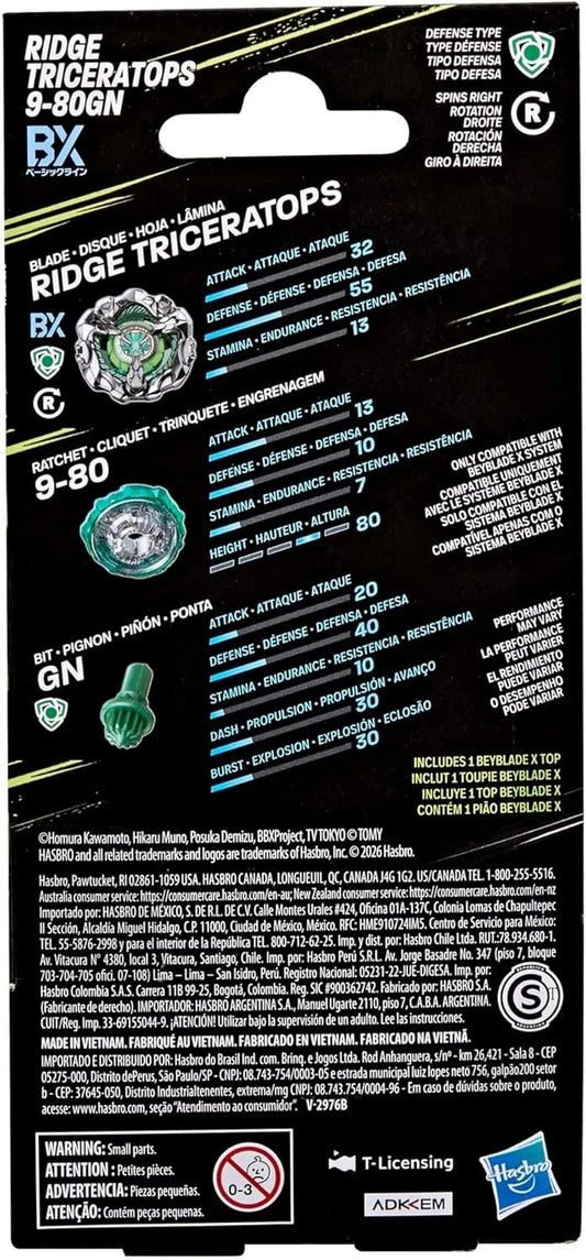Beyblade X Ridge Triceratops 9-80GN Hasbro Takara Tomy Nuovo Originale