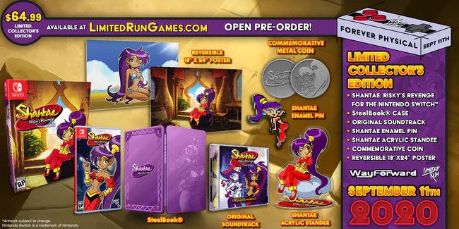Shantae Risky’s Revenge Limited Collector’s Edition Nintendo Switch New Sealed