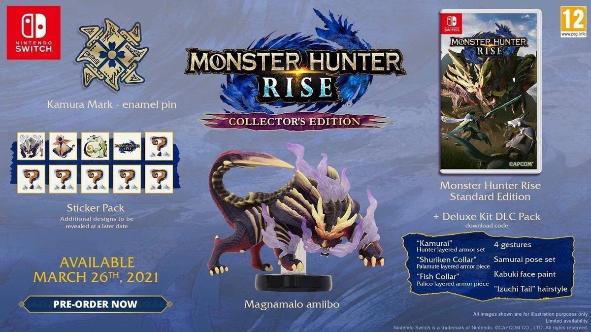 Monster Hunter Rise Collector's Edition Nintendo Switch Nuovo Sigillato