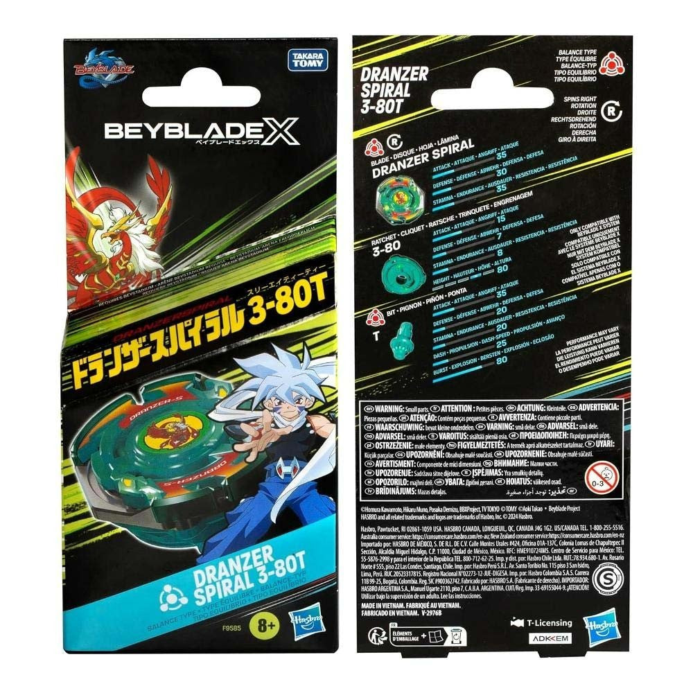 Beyblade X Dranzer Spiral 3-80T Starter Pack Hasbro X-Over Project New Sealed
