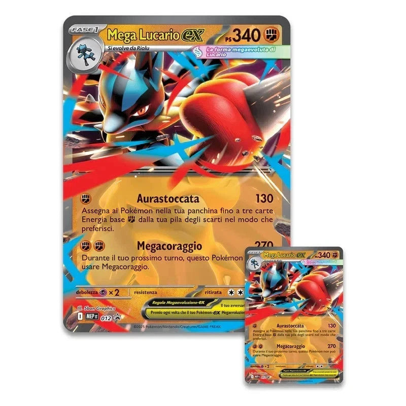 Carte Pokemon Collezione con Statuina Mega Lucario-EX Box 5 Buste (ITA) – SEALED