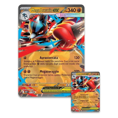 Carte Pokemon Collezione con Statuina Mega Lucario-EX Box 5 Buste (ITA) – SEALED