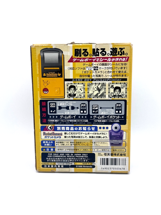 Nintendo Game Boy Pocket Printer Pikachu Yellow CIB Giapponese Originale TESTED