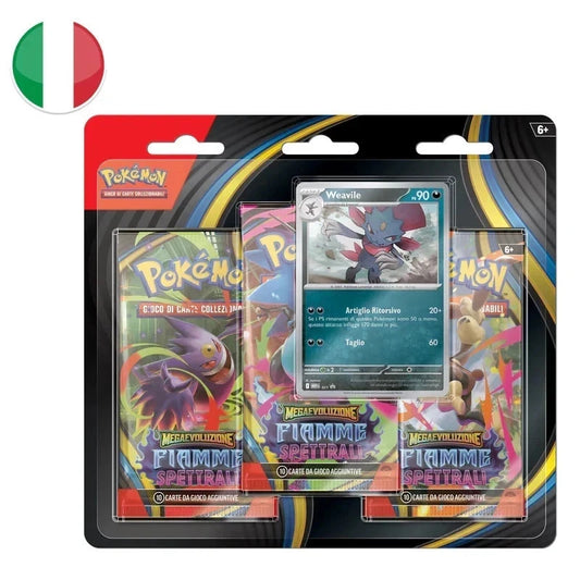 Carte Pokemon Fiamme Spettrali Blister Pack 3 bustine (ITA) - WEAVILE - Sealed