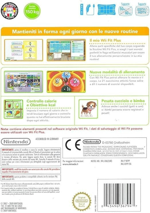 Wii Fit Plus Nintendo Wii Pal Complete With Manual Italian Or European Version