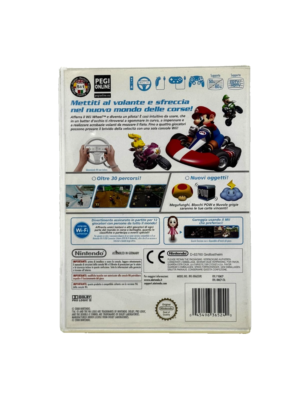 Mario Kart Wii Nintendo Wii PAL ITA Completo Custodia Manuale Disco Versione ITA