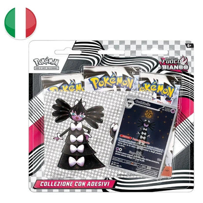 Carte Pokemon set Fuoco Bianco Blister 3 bustine con adesivo (ITA) - Gothitelle