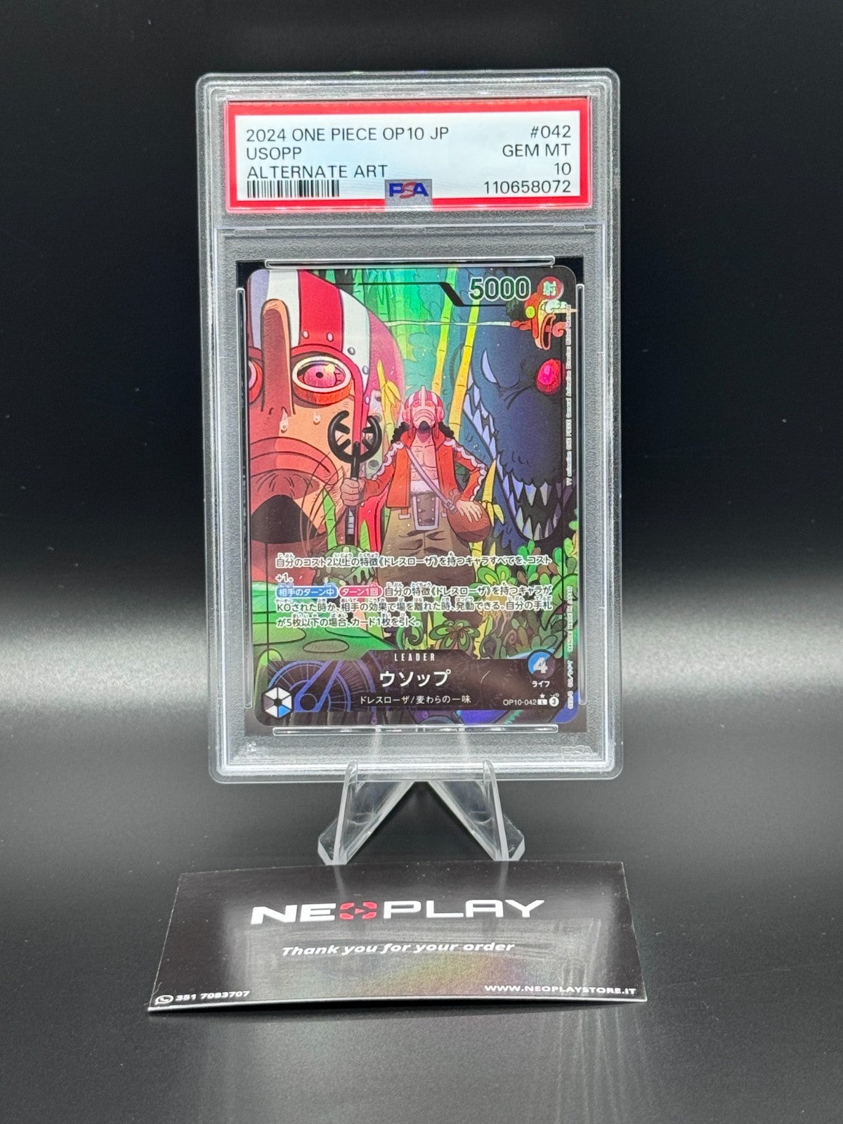 One Piece card game -USOpP Alternate Art Giapponese JAP OP10-042 -PSA 10