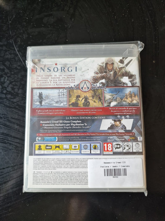 Assasin's Creed III 3 PS3 Pal Ita Usato Completo