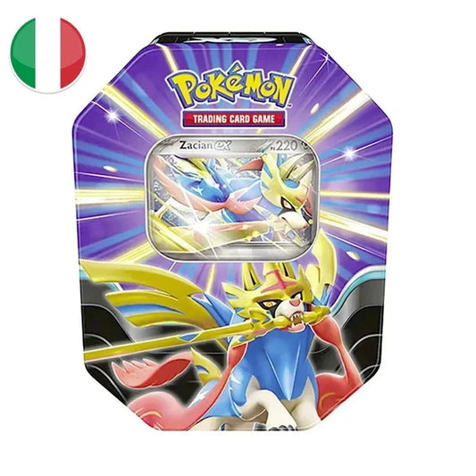Carte Pokemon Tin da collezione Leggende Sovrane Zacian-ex 5 Buste (ITA) –SEALED