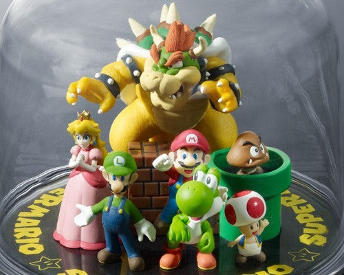 Super Mario Diorama Music Box Question Block Nintendo Figure da Collezione