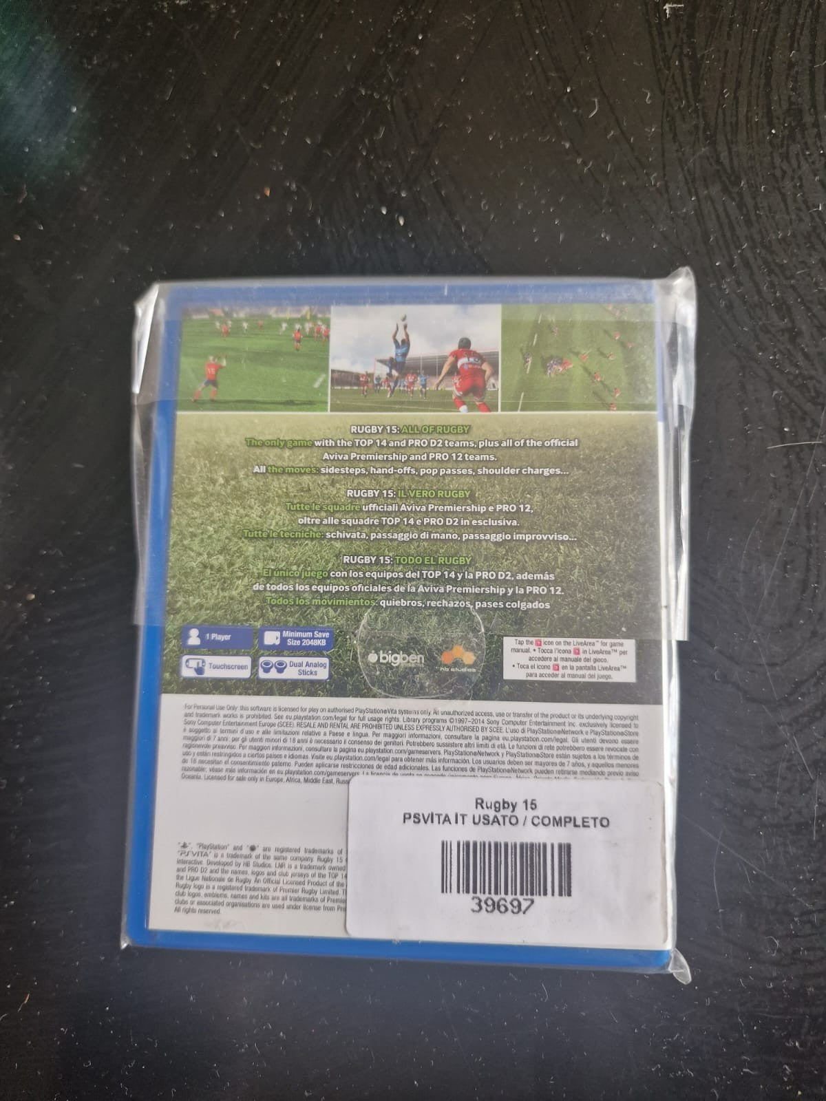 Rugby 15 PS Vita Pal Italiano Usato Completo