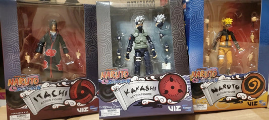 Naruto Shippuden Action Figure Bundle Toynami Series 1 Naruto Itachi Kakashi New