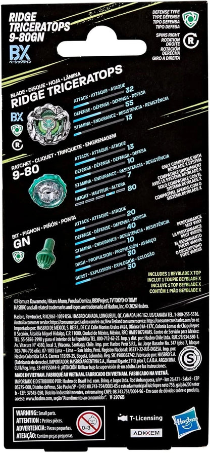 Beyblade X Ridge Triceratops 9-80GN Hasbro Takara Tomy Nuovo Originale