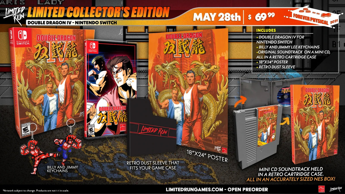 Double Dragon IV Classic Edition PS4 Limited Run Games PAL Collector Completo