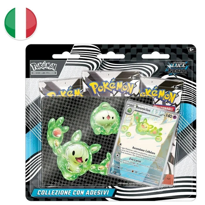 Carte Pokemon set Luce Nera Blister 3 bustine con adesivo (ITA) - Reuniclus