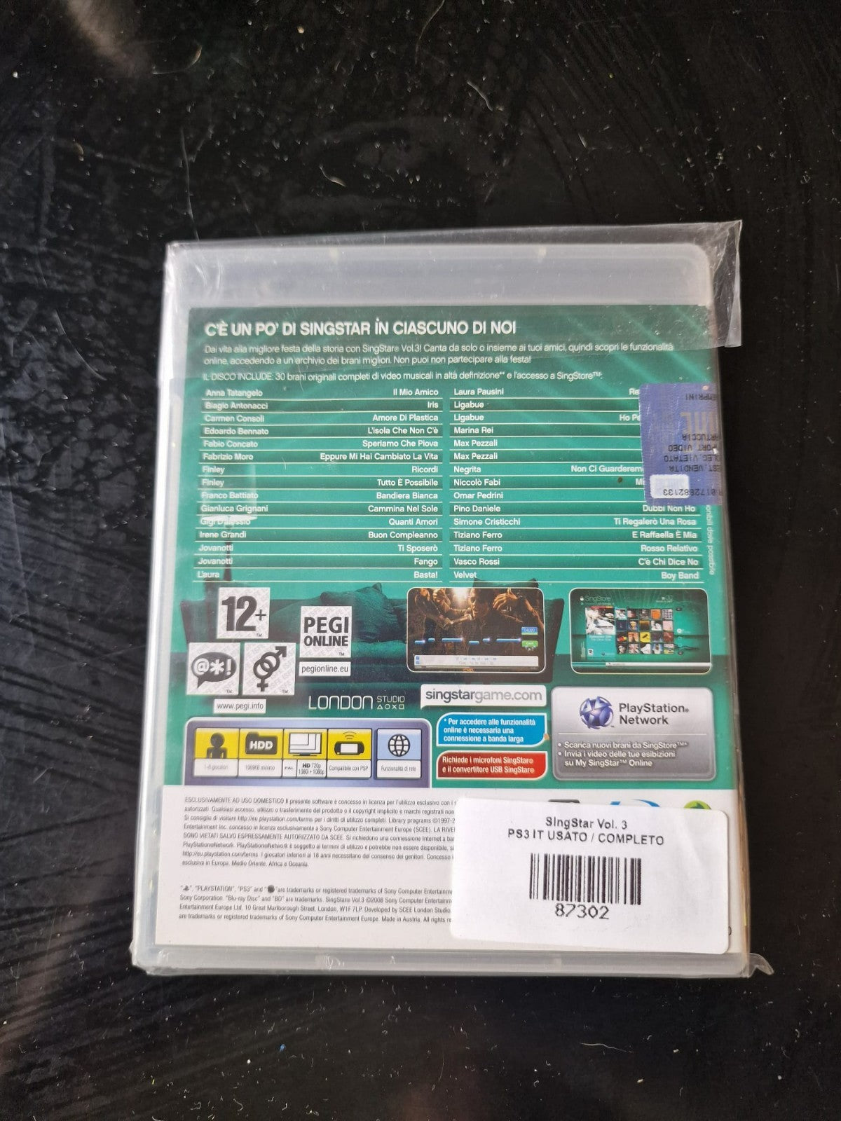 SingStar Vol 3 PS3 Pal Ita Usato Completo