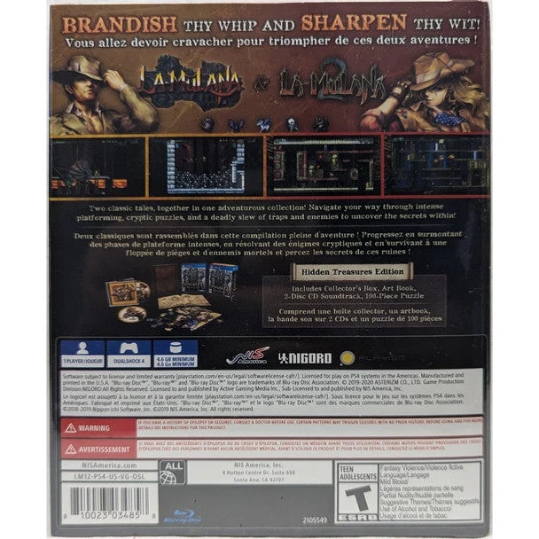 La-Mulana 1 & 2 Hidden Treasures Edition PS4 Nuovo Sigillato