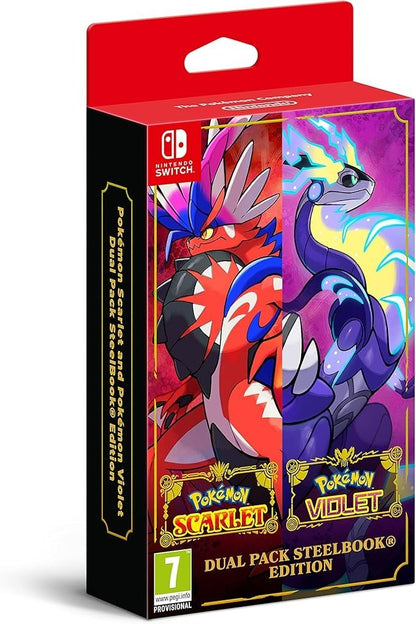 Pokemon Scarlatto Violetto Edizione Duplice Steelbook Nintendo Switch Nuovo