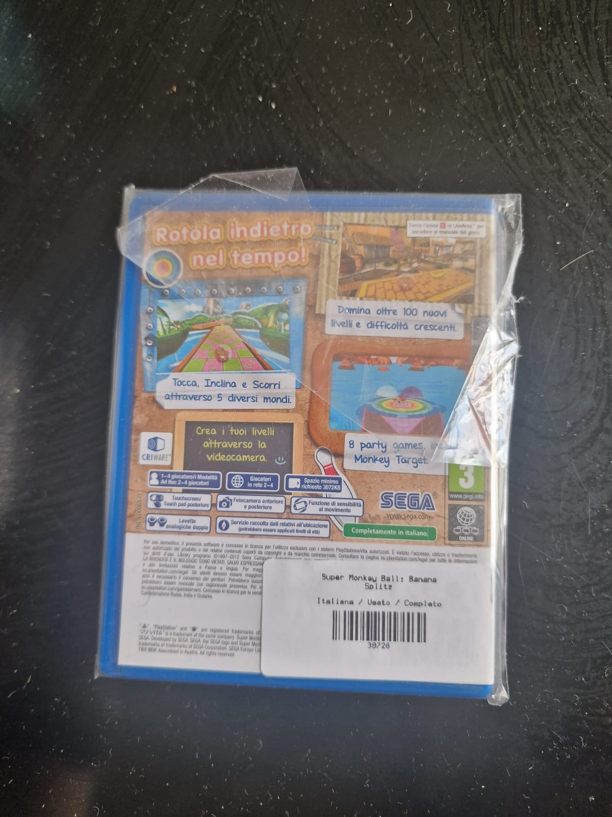 Super Monkey Ball: Banana Splitz PS Vita Pal Italiano Usato Completo