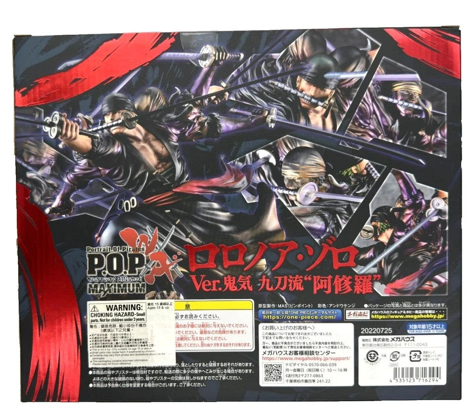 One Piece Roronoa Zoro Demon Spirit Asura P.O.P Maximum Megahouse Figure NEW