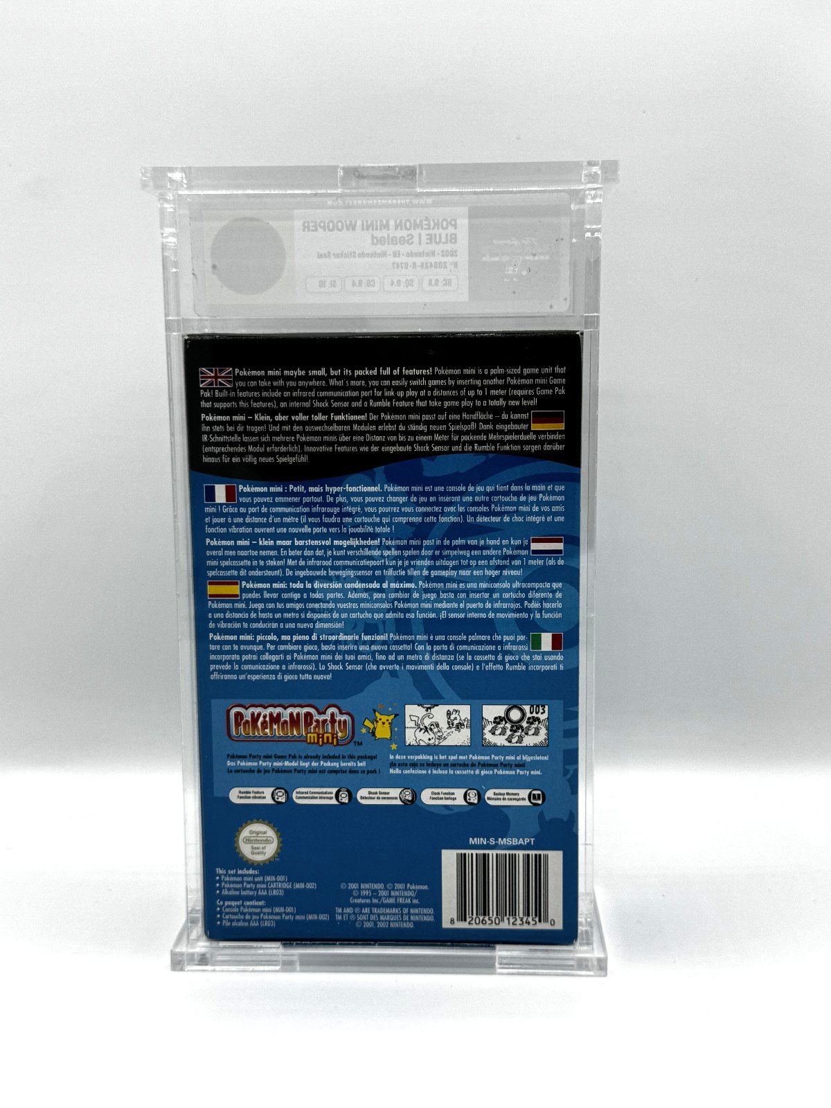 Pokemon Mini Wooper Blue Sealed Graded 9.6 TheGamesMarket EU Nintendo Rare