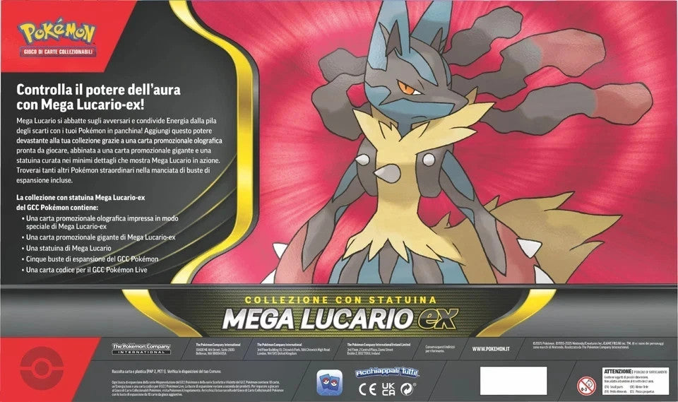 Carte Pokemon Collezione con Statuina Mega Lucario-EX Box 5 Buste (ITA) – SEALED