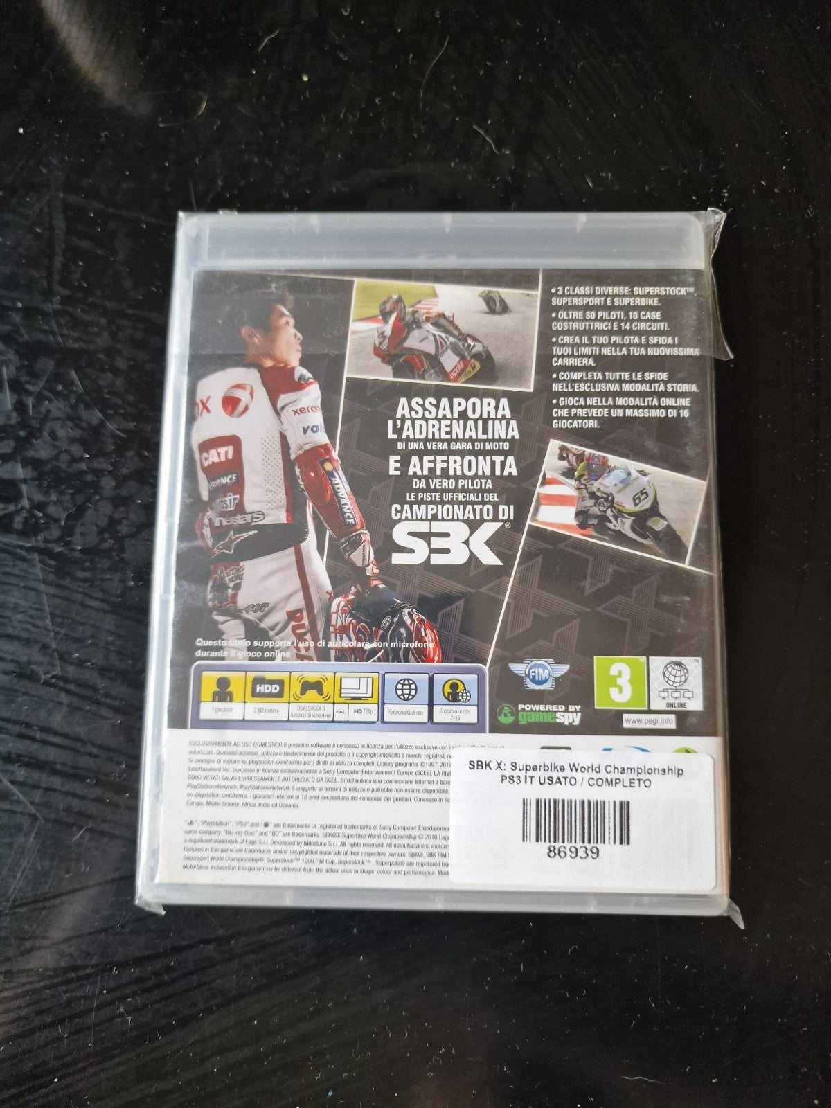SBK X Superbike World Championship PS3 Pal Ita Usato Completo