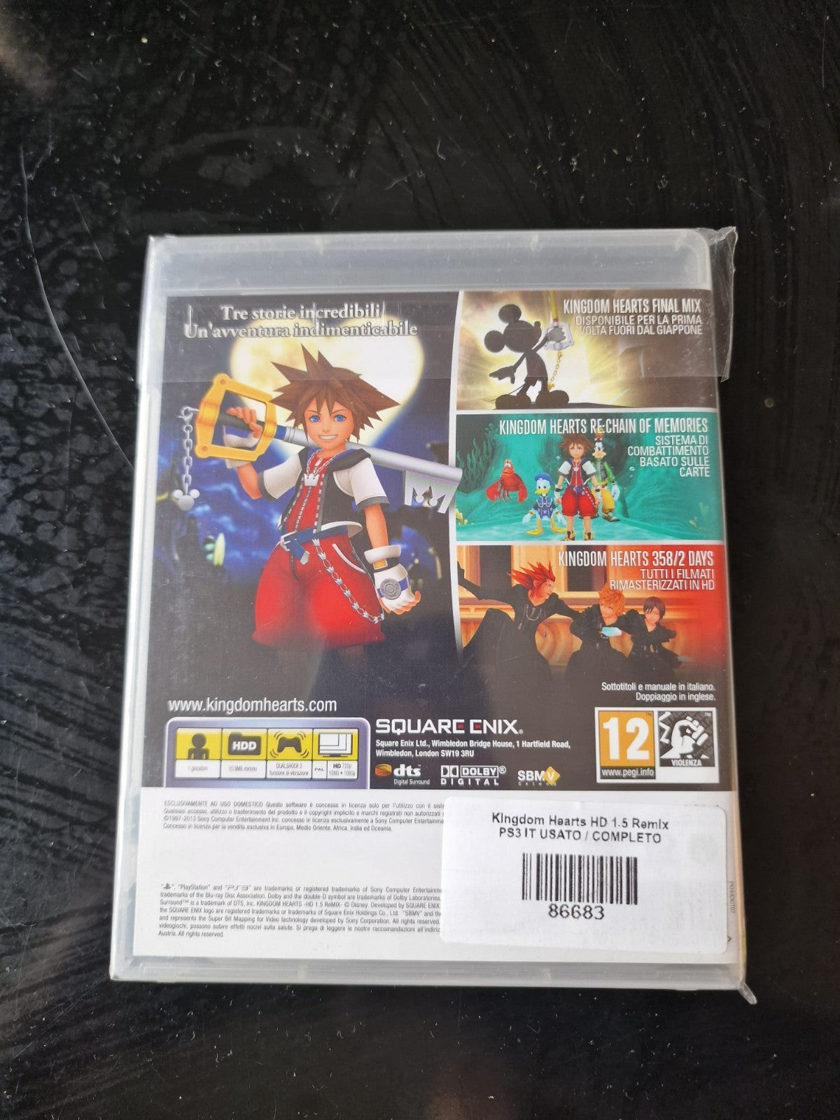 Kingdom Hearts HD 1.5 Remix PS3 Pal Ita Usato Completo