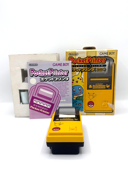 Nintendo Game Boy Pocket Printer Pikachu Yellow CIB Giapponese Originale TESTED
